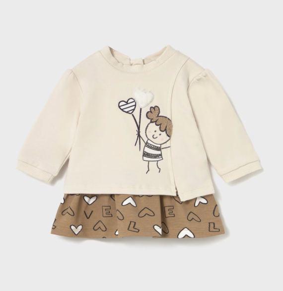 Mayoral Top/Skirt Effect Combined Dress Style 2833 - Pottery